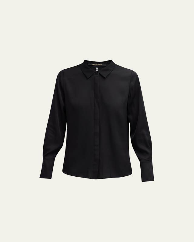 Larissa Split-Cuff Button-Down Blous